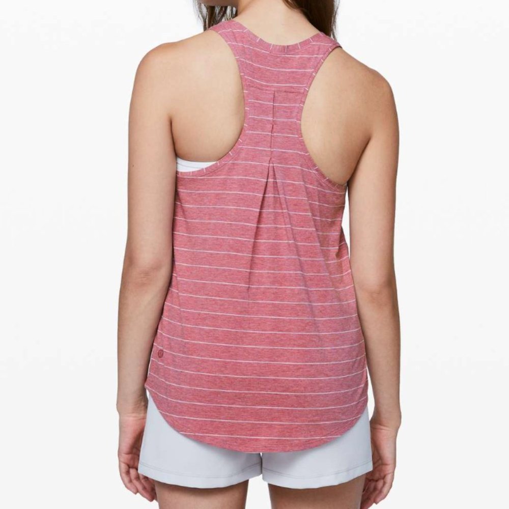 NWOT lululemon Love Tank *Pleated Short Serve Stripe Heathered So Merlot